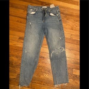zara denim distressed